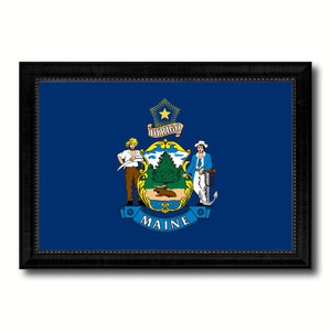 Ohio State Flag Canvas Print with Custom Black Picture Frame Home Decor Wall Art Decoration Gifts