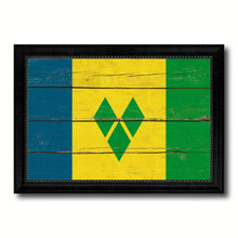 Load image into Gallery viewer, Saint Vincent &amp; the Grenadines Country Flag Vintage Canvas Print with Black Picture Frame Home Decor Gifts Wall Art Decoration Artwork

