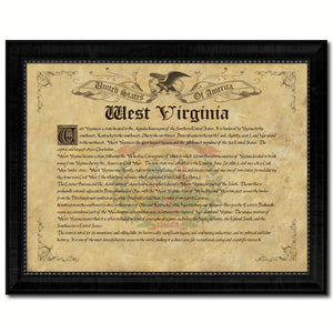 West Virginia Vintage History Flag Canvas Print, Picture Frame Gift Ideas Home Décor Wall Art Decoration