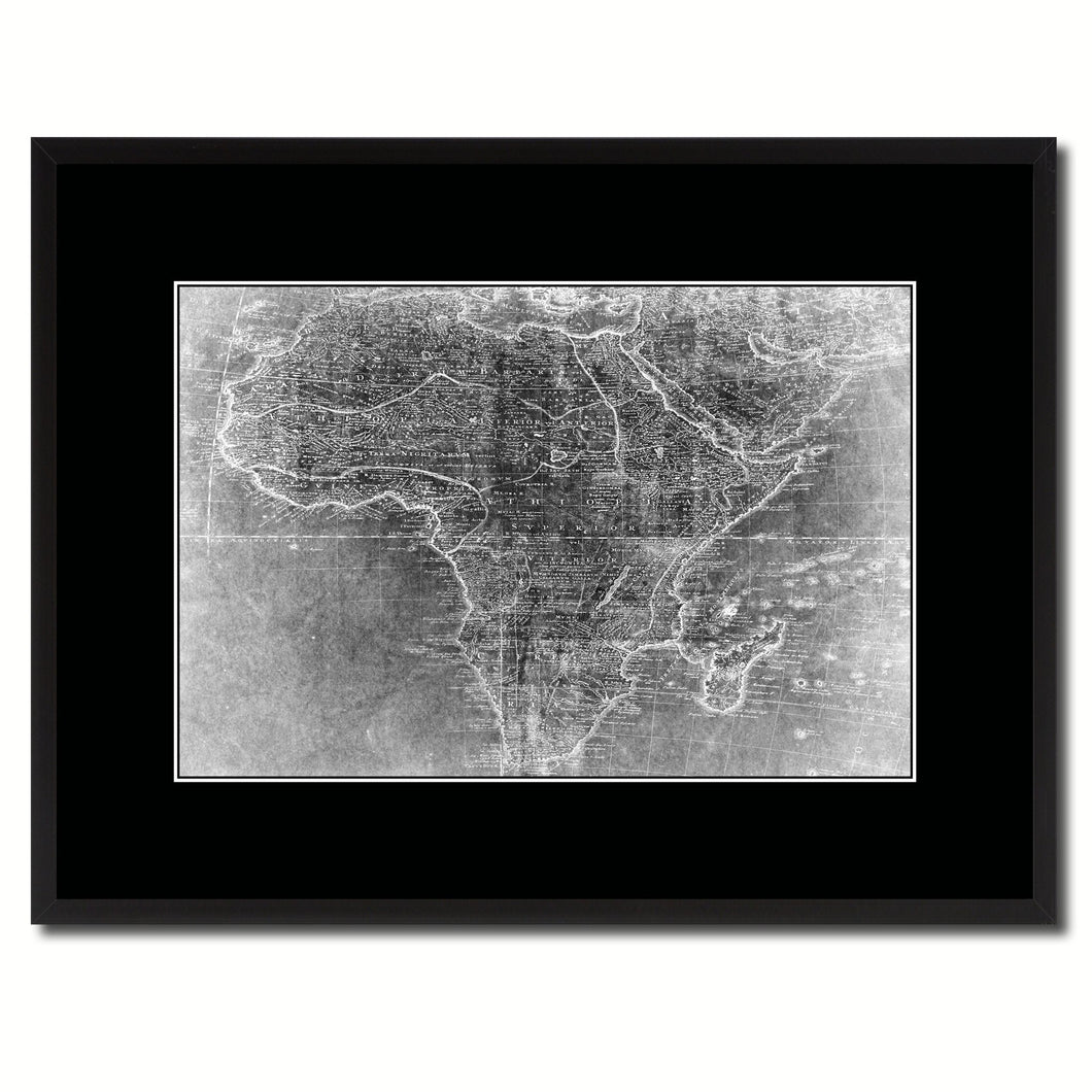 Africa Mapmaker Vintage Monochrome Map Canvas Print, Gifts Picture Frames Home Decor Wall Art