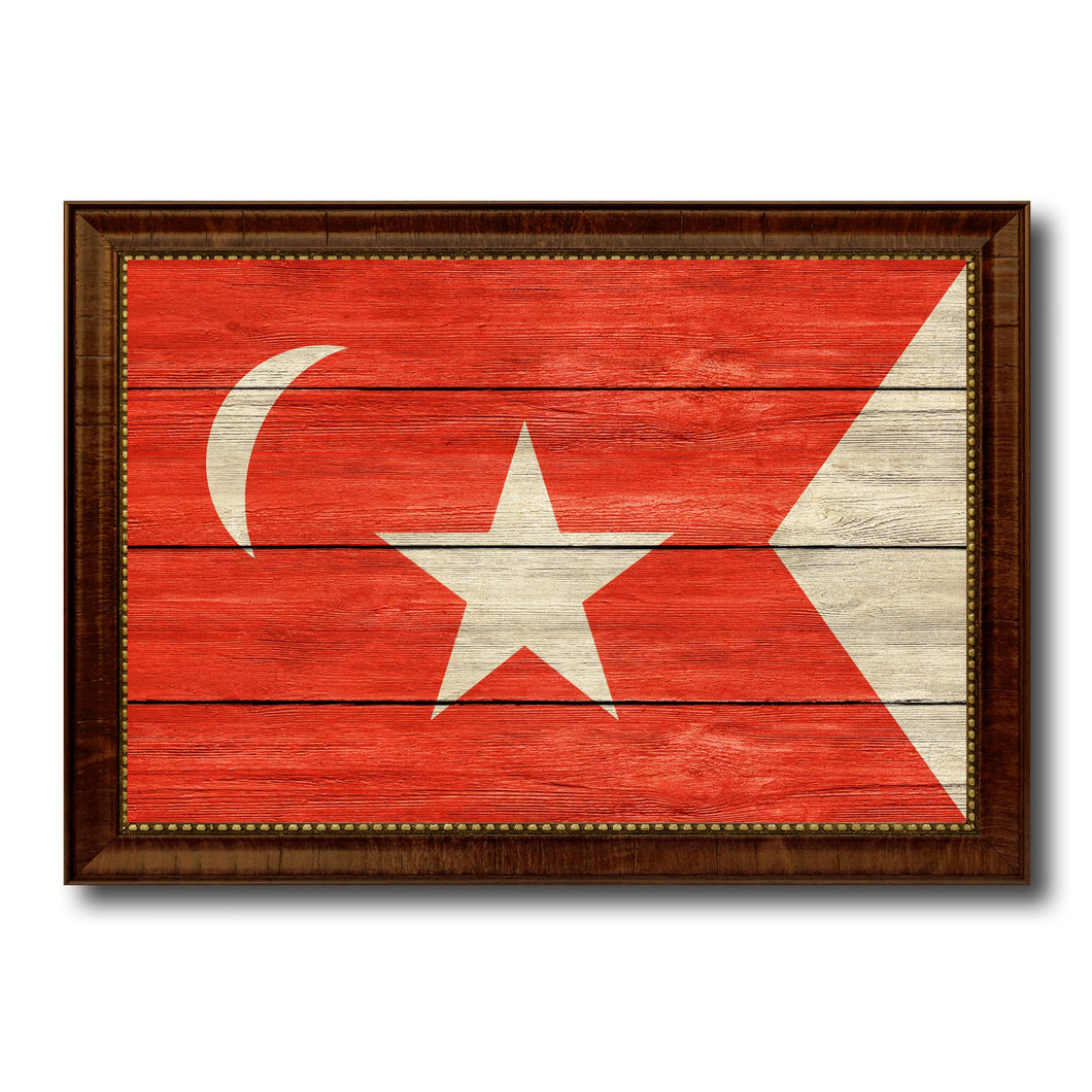 South Carolina Secession US Historical Civil War Military Flag Texture Canvas Print with Brown Picture Frame Home Decor Wall Art Gifts