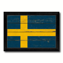 Load image into Gallery viewer, Sweden Country Flag Vintage Canvas Print with Black Picture Frame Home Decor Gifts Wall Art Decoration Artwork
