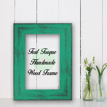 Load image into Gallery viewer, Teal Torque Shabby Chic Home Decor Custom Frame Great for Farmhouse Vintage Rustic Wood Picture Frame

