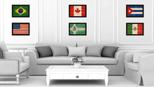 Load image into Gallery viewer, Milford City Connecticut State Texture Flag Canvas Print Black Picture Frame
