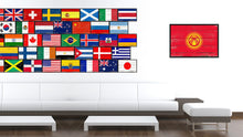 Load image into Gallery viewer, Kyrgyzstan Country National Flag Vintage Canvas Print with Picture Frame Home Decor Wall Art Collection Gift Ideas
