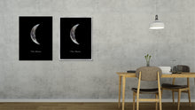 Load image into Gallery viewer, Crescent Moon Print on Canvas Planets of Solar System Black Custom Framed Art Home Decor Wall Office Decoration
