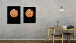Mercury Print on Canvas Planets of Solar System Silver Picture Framed Art Home Decor Wall Office Decoration