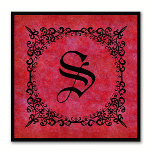 Alphabet S Red Canvas Print Black Frame Kids Bedroom Wall Décor Home Art