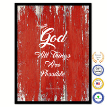 Load image into Gallery viewer, With God All Things Are Possible - Matthew 19:26 Bible Verse Scripture Quote Red Canvas Print with Picture Frame
