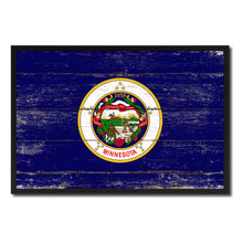 Load image into Gallery viewer, Minnesota State Flag Vintage Canvas Print with Black Picture Frame Home DecorWall Art Collectible Decoration Artwork Gifts
