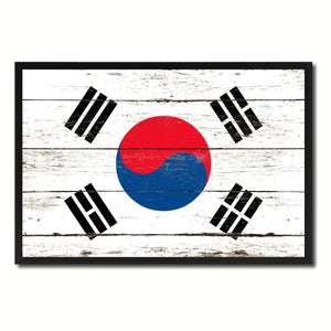 Korea Country National Flag Vintage Frame Canvas Print Home Decor Wall Art