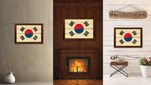 Load image into Gallery viewer, Korea Country Flag Vintage Canvas Print with Brown Picture Frame Home Decor Gifts Wall Art Decoration Artwork
