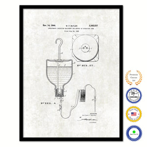 1944 Doctor Intravenous Injection Equipment Vintage Patent Artwork Black Framed Canvas Print Home Office Decor Great for Doctor Paramedic Surgeon Hospital Medical Student