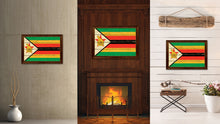 Load image into Gallery viewer, Zimbabwe Country Flag Vintage Canvas Print with Brown Picture Frame Home Decor Gifts Wall Art Decoration Artwork
