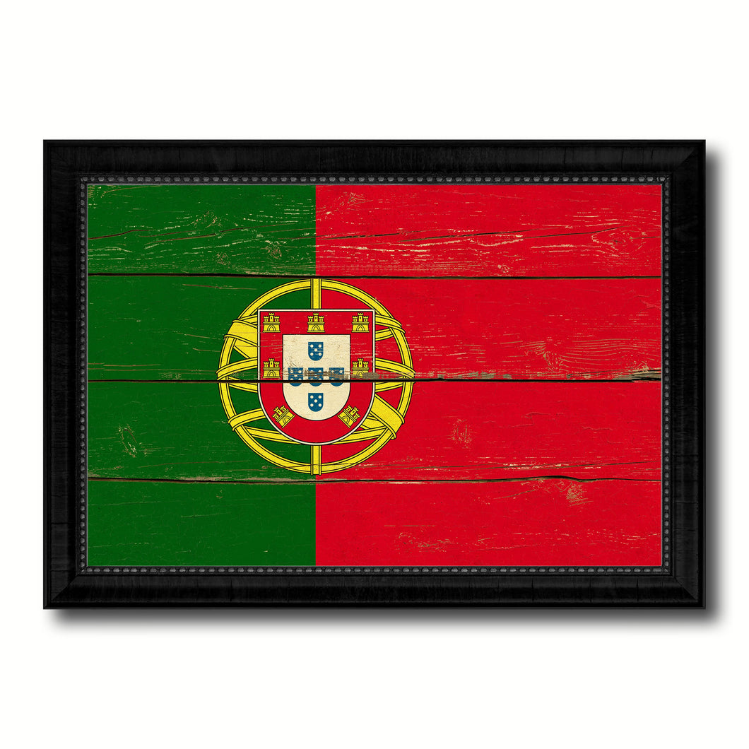 Portugal Country Flag Vintage Canvas Print with Black Picture Frame Home Decor Gifts Wall Art Decoration Artwork