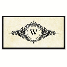 Load image into Gallery viewer, Alphabet Letter W White Canvas Print, Black Custom Frame
