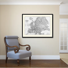 Load image into Gallery viewer, Europe Geological Vintage B&amp;W Map Canvas Print, Picture Frame Home Decor Wall Art Gift Ideas
