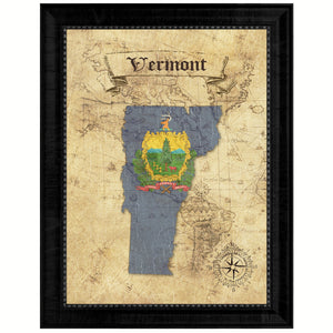 Vermont State Vintage Map Gifts Home Decor Wall Art Office Decoration