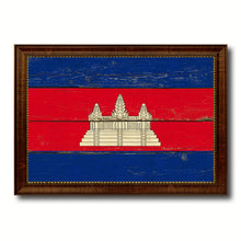 Load image into Gallery viewer, Cambodia Country Flag Vintage Canvas Print with Brown Picture Frame Home Decor Gifts Wall Art Decoration Artwork
