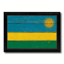 Load image into Gallery viewer, Rwanda Country Flag Vintage Canvas Print with Black Picture Frame Home Decor Gifts Wall Art Decoration Artwork
