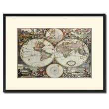 Load image into Gallery viewer, World Hemispheres Vintage Antique Map Wall Art Home Decor Gift Ideas Canvas Print Custom Picture Frame
