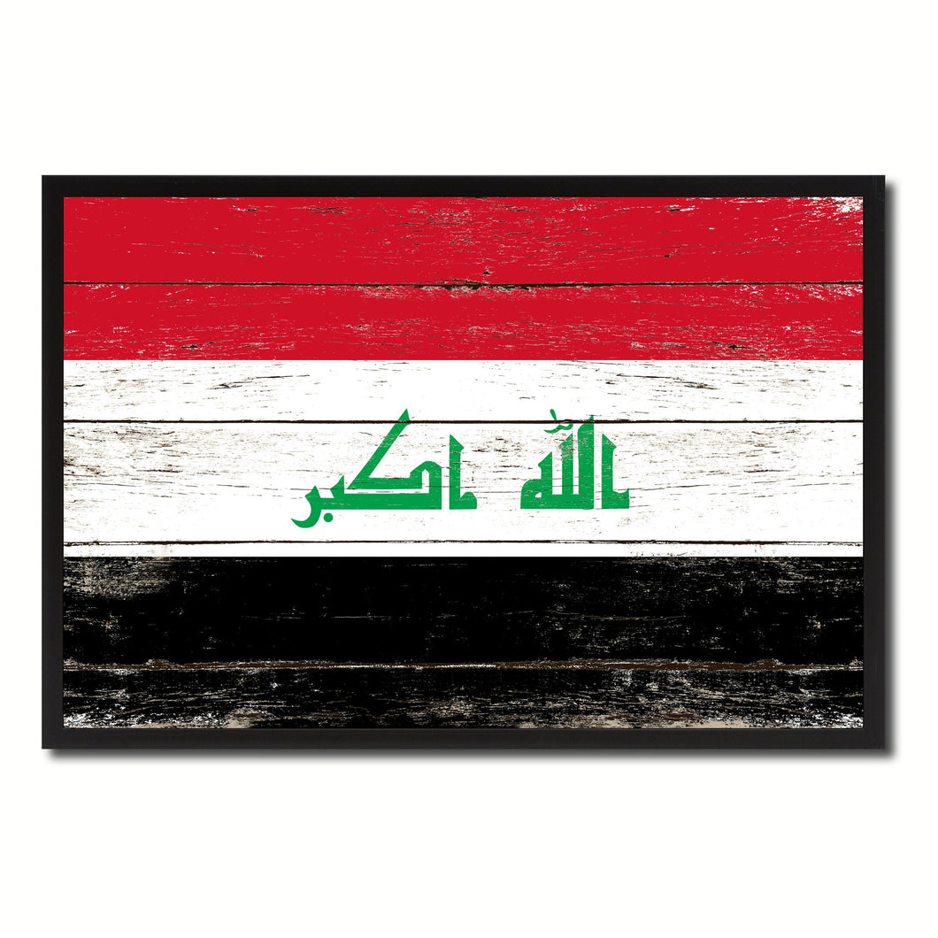 Iraq Country National Flag Vintage Canvas Print with Picture Frame Home Decor Wall Art Collection Gift Ideas