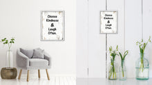Load image into Gallery viewer, Choose Kindness &amp; Laugh Often Vintage Saying Gifts Home Decor Wall Art Canvas Print with Custom Picture Frame
