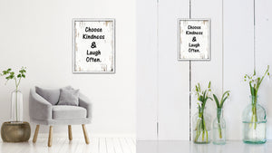Choose Kindness & Laugh Often Vintage Saying Gifts Home Decor Wall Art Canvas Print with Custom Picture Frame