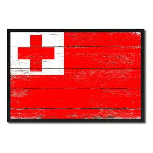 Tonga Country National Flag Vintage Canvas Print with Picture Frame Home Decor Wall Art Collection Gift Ideas