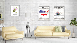 West Virginia Flag Gifts Home Decor Wall Art Canvas Print with Custom Picture Frame