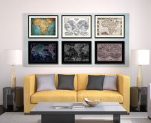 Load image into Gallery viewer, Africa Vintage Sepia Map Canvas Print, Picture Frame Gifts Home Decor Wall Art Decoration
