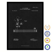 Load image into Gallery viewer, 1875 Electric Railway Signal Old Patent Art Print on Canvas Custom Framed Vintage Home Decor Wall Decoration Great for Gifts
