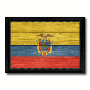Ecuador Country Flag Texture Canvas Print with Black Picture Frame Home Decor Wall Art Decoration Collection Gift Ideas