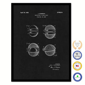 1955 Manufacture of Tennis Balls Old Patent Art Print on Canvas Custom Framed Vintage Home Decor Wall Decoration Great for Gifts