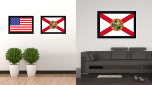 Florida State Flag Canvas Print with Custom Black Picture Frame Home Decor Wall Art Decoration Gifts