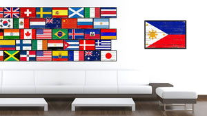 Philippines Country National Flag Vintage Canvas Print with Picture Frame Home Decor Wall Art Collection Gift Ideas