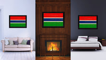 Load image into Gallery viewer, Gambia Country Flag Vintage Canvas Print with Black Picture Frame Home Decor Gifts Wall Art Decoration Artwork
