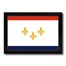 Load image into Gallery viewer, New Orleans  City Louisiana State Flag Canvas Print Black Picture Frame
