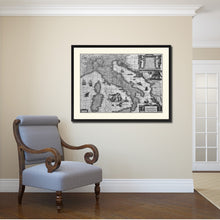 Load image into Gallery viewer, Italy Vintage B&amp;W Map Canvas Print, Picture Frame Home Decor Wall Art Gift Ideas
