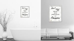 Don't Quit Suffer Now and Live the Rest of Your Life as a Champion Muhammad Ali Saying Home Decor Motivation Wall Art Canvas Print with Custom Picture Frame Gifts