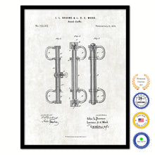 Load image into Gallery viewer, 1874 Hand Cuffs Old Patent Art Print on Canvas Custom Framed Vintage Home Decor Wall Decoration Great for Gifts
