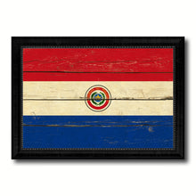 Load image into Gallery viewer, Paraguay Country Flag Vintage Canvas Print with Black Picture Frame Home Decor Gifts Wall Art Decoration Artwork
