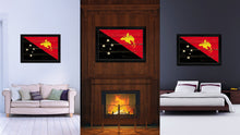 Load image into Gallery viewer, Papua New Guinea Country Flag Vintage Canvas Print with Black Picture Frame Home Decor Gifts Wall Art Decoration Artwork
