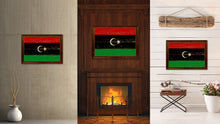 Load image into Gallery viewer, Libya Country Flag Vintage Canvas Print with Brown Picture Frame Home Decor Gifts Wall Art Decoration Artwork
