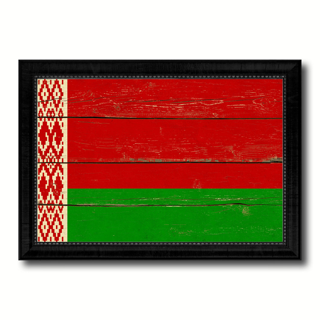 Belarus Country Flag Vintage Canvas Print with Black Picture Frame Home Decor Gifts Wall Art Decoration Artwork