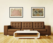 Load image into Gallery viewer, West Virginia Vintage Antique Map Wall Art Home Decor Gift Ideas Canvas Print Custom Picture Frame
