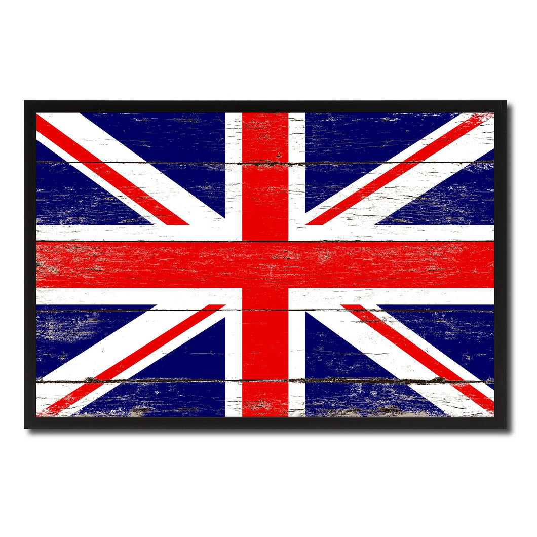 United Kingdom Country National Flag Vintage Canvas Print with Picture Frame Home Decor Wall Art Collection Gift Ideas