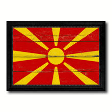 Load image into Gallery viewer, Macedonia Country Flag Vintage Canvas Print with Black Picture Frame Home Decor Gifts Wall Art Decoration Artwork
