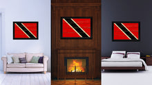 Load image into Gallery viewer, Trinidad &amp; Tobago Country Flag Vintage Canvas Print with Black Picture Frame Home Decor Gifts Wall Art Decoration Artwork
