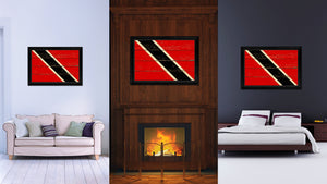 Trinidad & Tobago Country Flag Vintage Canvas Print with Black Picture Frame Home Decor Gifts Wall Art Decoration Artwork